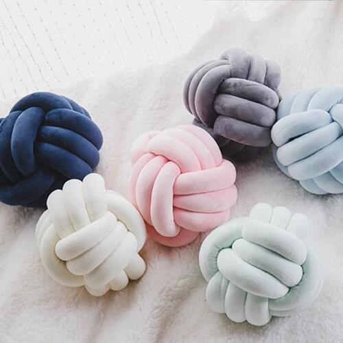 Soft Knot Pillow Ball Cushions Bed Stuffed Pillow Home Decor Cushion Ball Plush Throw Knotted Pillow