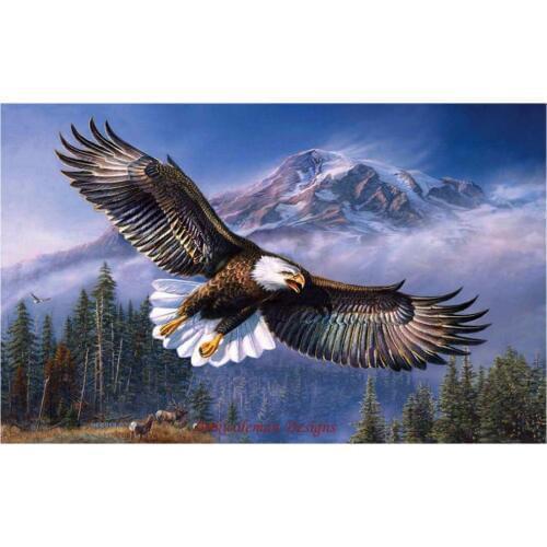 Embroidery Counted Cross Stitch Kits Needlework - Crafts 14 ct DMC DIY Arts Handmade Decor - Eagle in Flight