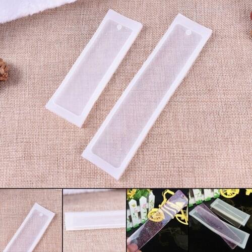 2021 New blank big small rectangle bookmark mold silicone mold mold and hole epoxy resin jewelry Bookmark