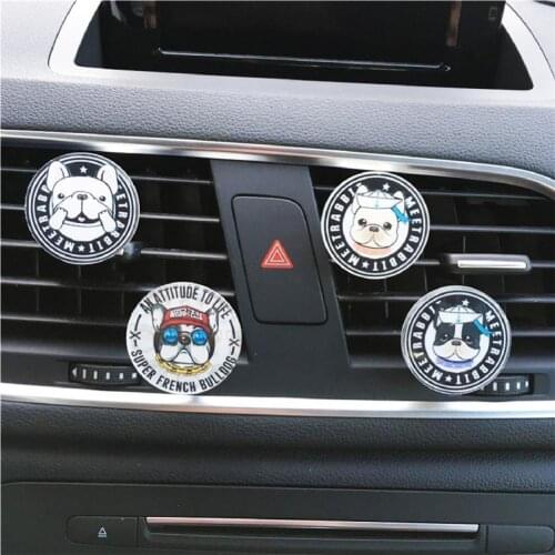 Car Aromatherapy Clip Cartoon Dog Pattern Fresh Fragrance Acrylic Auto Air Outlet Freshener Perfume Clip Car Decoration Ornament