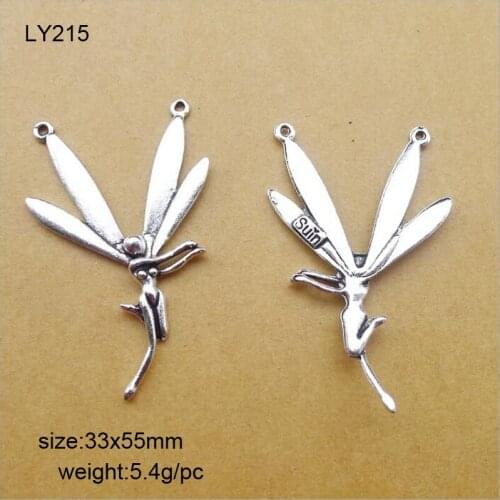 33x55mm Antique Silver Zinc Alloy Elf Charms Connector Pendant Fit For Jewelry Making 25PCS/lot
