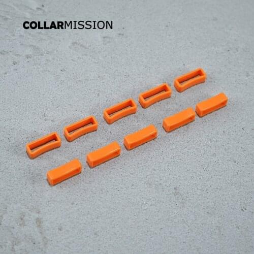 Retail light and durable rectangular plastic leather dog collar accessory with curved surface 15mm orange SK15SJ12