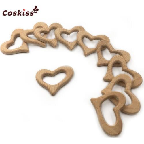 Handmade Wooden Organic Safe Baby Teether Peach Pendent Organic Natural Beech Wooden Fruit Toys DIY Jewelry Making Accories