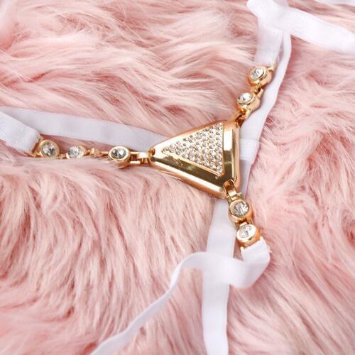 Triangle Sequined Sexy Ladies Panties With Shiny Rhinestones Decorated Exotic Lingery plus size Mini G-string