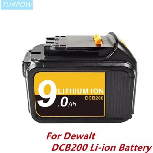 Turpow 18V 9.0Ah Replacement Li-ion Battery For Dewalt DCB200 DCB184 DCB181 for DeWalt MAX XR power tool lithium Batteries