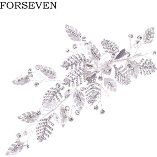 Rhinestone Crystal Hair Clips Headdress For Women Bride Hairpins Silver Color Rhinestone Headbands Wedding Hair Accessories