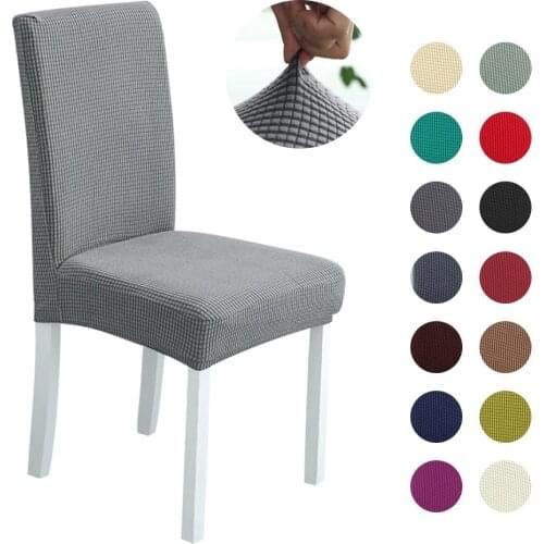 Fabric Household Thickened Fleece Cover Universa Wholesale Corn Kernel Elastic Simple Solid Color Chair Coverl 1/2/4/6PCS