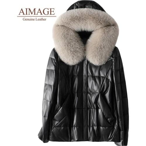 Winter women real thicken sheepskin coats white duck duck fox fur hooded female warm chawueta vintag de mujer para moto PY017