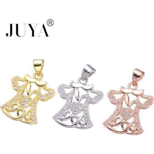 1pcs Fashion Copper Zircon Angel Charm Pendant For Jewelry Making Fit Handmade DIY Bracelet Necklace Findings colgante angel
