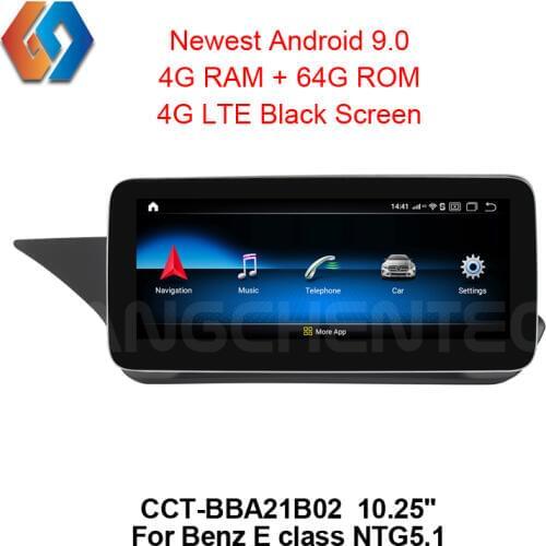 4G LTE 64G Android 9.0 Multimedia Screen for Benz 2016 E Class Build in CarPlay Android Auto Supports DVR Rear Cam BT WiFi