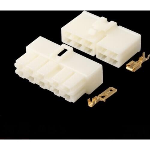 50 sets 10 Pin way 6.3mm Male And Female Automotive Electrical Vehicle Wire Connector Plug Motor Car ABS Socket DJ7101-6.3-11