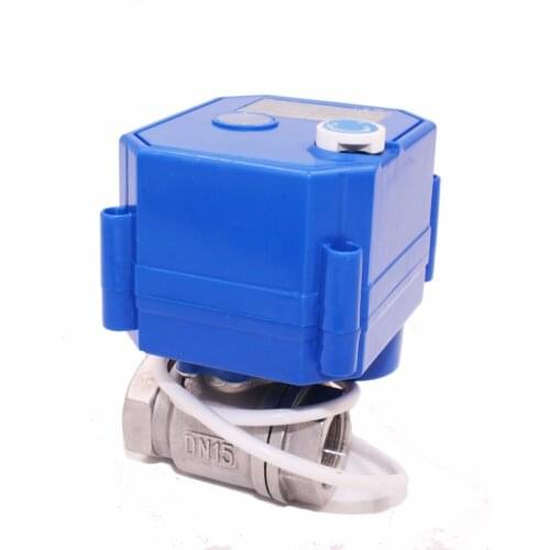 AC85-265V CR03 CR04 DN15 DN20 DN25 CWX-25s SS304 BSP NPT full bore both female motorized water control valve with indicator