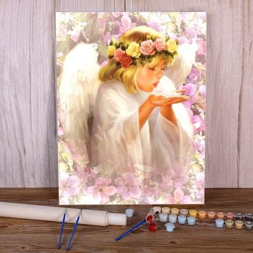 Angel Religion Painting By Numbers Kit Oil Paints 50*70 Canvas Pictures Wall Paintings Adults Handiwork Drawing