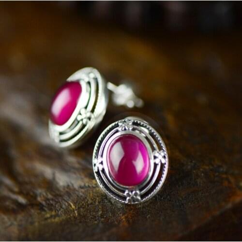 Brinco Limited 2018 New Products 925 Jewelry, Thai Silver, Corundum Crystal, Jade Earrings, Fashion Lace Earrings Earrings