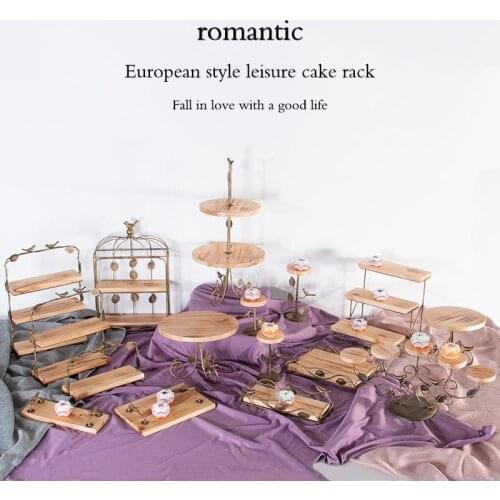 Wood Cake Stands Set Wedding Party Cake Cupcake Display Racks Wood Fondant Tools Donuts Dessert Tableware Bakeware Dinnerware
