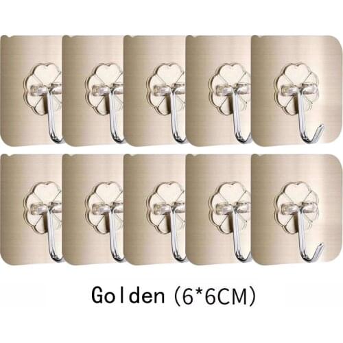 40Pcs Transparent Suction Cup Hooks Golden Seamless Sucker Hanger Strong for Kitchen Bathroom Wall Hooks Waterproof