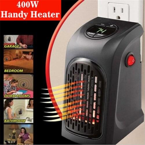 Electric Wall Heater Mini Portable Plug-in Personal Space Hand Warmer for Home Office Heating Fan Heater Adjustable Thermostat