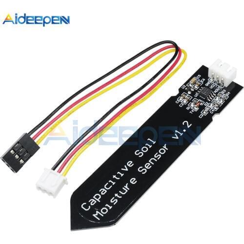 Capacitive Soil Moisture Sensor Module Not Easy to Corrode Wide Voltage Wire 3.3~5.5V Corrosion Resistant W/ Gravity for Arduino
