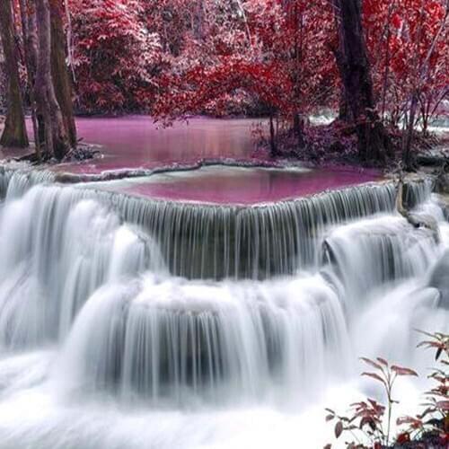 Waterfall Photo Mural Printed Wall paper Rolls Textured Wallpaper for Living Room Bedroom TV Background Landscape Murals 3D