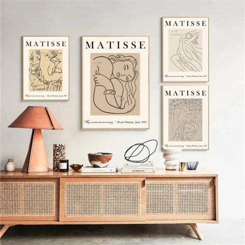 Girl Plant Flower Abstract Matisse Wall Picture Canvas Paintings Posters and Prints for Living Room Nordic Style Vintage Decor