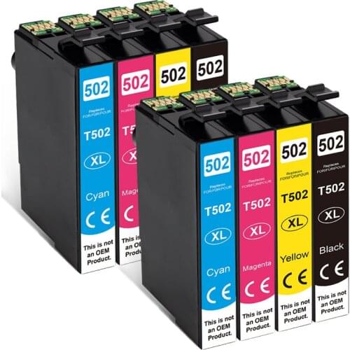 4-10 pcs T502XL 502 502XL full Ink Cartridge with Chip Compatible for epson XP5100 xp5105 WF2860 WF2865 printers