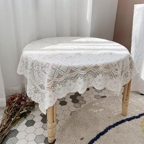 Lace Table Cloth White Decorative Tablecloth Rectangular Dining Table Cover Cloth Textile Wedding Party Hotel Home Decor