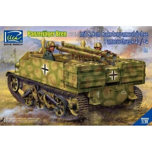 Riich Models RV35035 1/35 Panzerjäger Bren 731(e) mit 8.8cm Panzerschreck 43/54 - Scale Model Kit