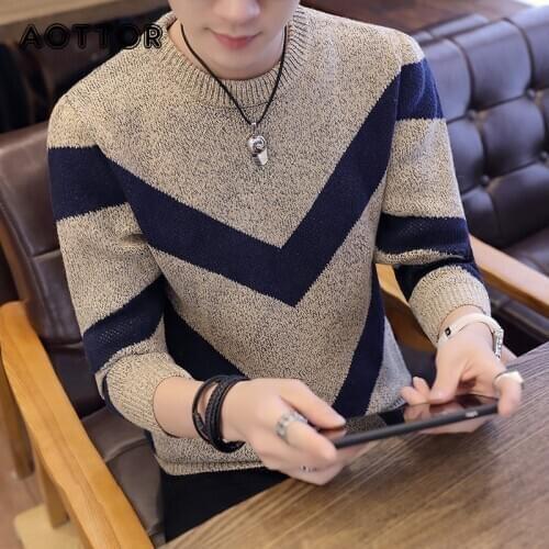 Half-neck Sweater Men 2021 Winter New Round Collar clothes Lazy Wind Solid Color Sweater Personality Slim Fit Sweater Men