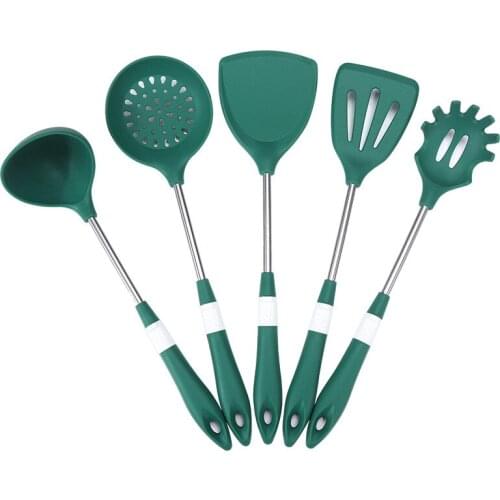 Dark green silicone kitchenware set 6-piece non-stick cooking spatula set Kitchen tool kitchen spatula