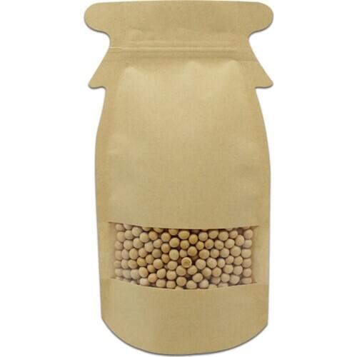 DHL 12*23cm 350Pcs Stand Up Pure Aluminum Foil/Kraft Paper/Heat Seal Doypack Zip Lock Cartoon Shape Coffee Packaging Bag