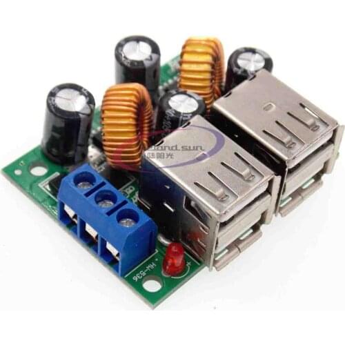 4-USB Port A5268 Step Down Power Supply Converter Board Module DC 12V 24V 40V to 5V 5A For MP3/MP4 Phone Car Equipment