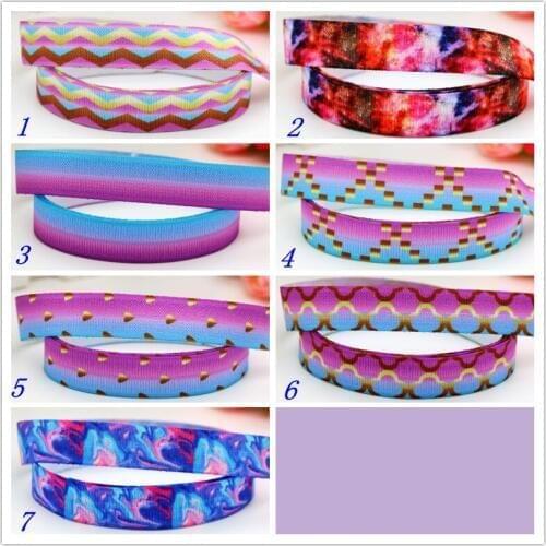 5/8'' Free shipping Fold Elastic FOE gradual galaxy gold colors printed headband headwear hairband decoration wholesale OEM S489