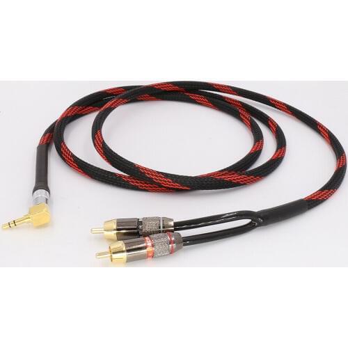 Hifi rca cable Audio signal wire JACK plug 3.5mm one to two RCA Interface hifi amp audio