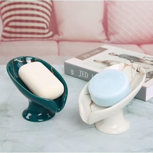Light Luxury Ceramics Creative Soap Box Bathroom Soap Holder Dish Storage Plate Tray Bathroom Shower Supplies Bathroom Rack