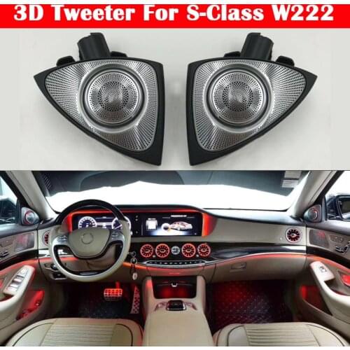 For Mercedes-Benz S-Class W222 7/64-Color LED Car Interior Ambient Light Auto 3D Rotary Tweeter Speaker Treble Lamps