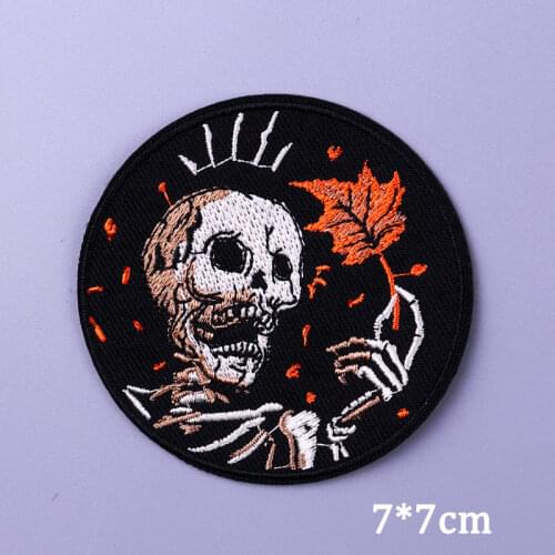 Anime Patch Iron On Patches On Clothes Embroidery Patch For Clothing Skull/Punk Thermoadhesive Patch Stickers DIY Appliques