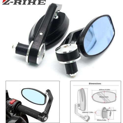 Universal 7/8"" 22mm handle bar motorcycle bar end mirror Motorcycle Mirror for Kawasaki z800 z750 z250 z1000 er6n er6f YAMAHA