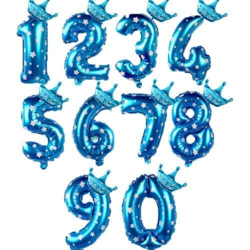 32 inch blue and pink number foil balloon 1 2 3 4 5 6 7 8 9 10 year old boy girl birthday party decoration preference