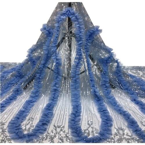 Quality Sequin African Lace Fabric 5 Yards Swiss tulle Lace Material 2021 Nigerian wedding dresses Party Luxury Fabrics FJ-225