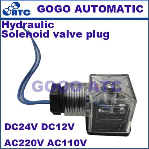 High quality Hydraulic Solenoid coil valve plug AC220V AC110V DC24V DC12V Coil with lamp plug Electromagnet Led Indicator