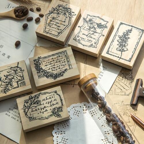 XINAHER Vintage Plant English label stamp DIY wooden rubber stamps for scrapbooking stationery scrapbooking standard stamp