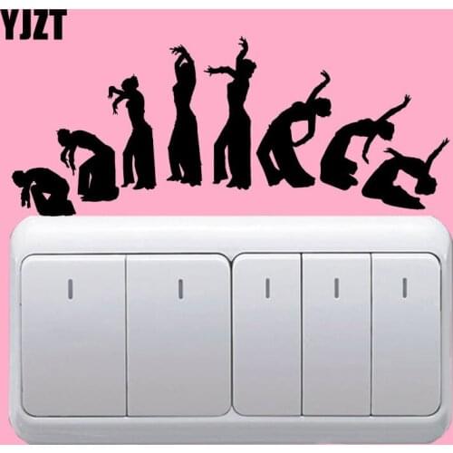 YJZT Belly Dance Dancing Girl Woman Vinyl Switch Sticker Wall Decal Room Decor 8SS-2696