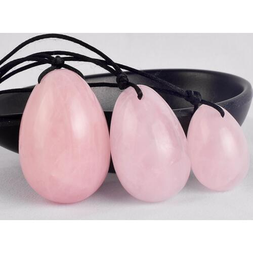 Drilled Yoni Eggs Rose Quartz Jade Massage Stone Reiki Healing Kegel Exerciser Viginal Muscle Tightening Ben Wa Ball Health Care