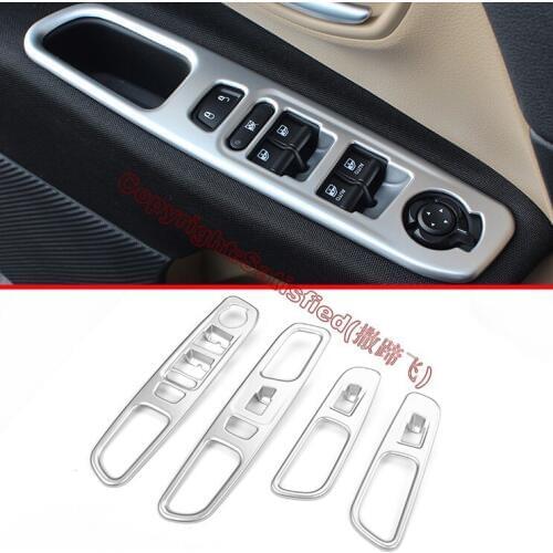 ABS Pearl Chrome Inside Interior Door buttons panel Cover Trim For JEEP Renegade 2015 2016 2017