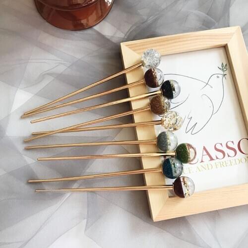 Vintage Hair Sticks for Women New Metal Gold Foil Hairpin Girl Party Accessories