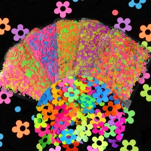 1Bag Plum Blossom Shape Nails Sequin 3D Decorations Mixed Flower Color Flakes Slice Nail Art Design Pretty Charm Manicure Salon