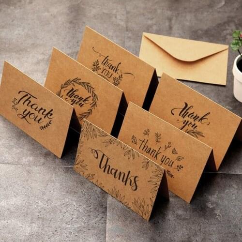 1pcs Thick Post Cards Gift Card Thank You Cards Notes Envelopes Wedding Business Christmas DIY Accessories Random Color