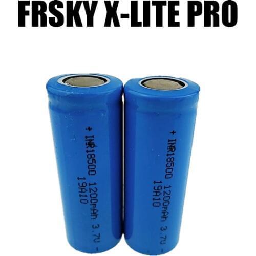 2pcs/lot ICR INR 18500/18650 Li-ion Rechargable Battery 3.7V 1200/2200 mAh with free charger for Frsky X-Lite Pro