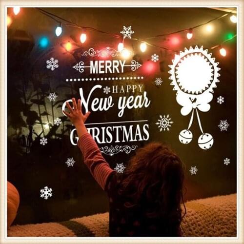 2021 Christmas Snowflake Bell Diy Wall Sticker Living Room Bedroom Wall Decor Modern Art Mural Shop Mall Decoration