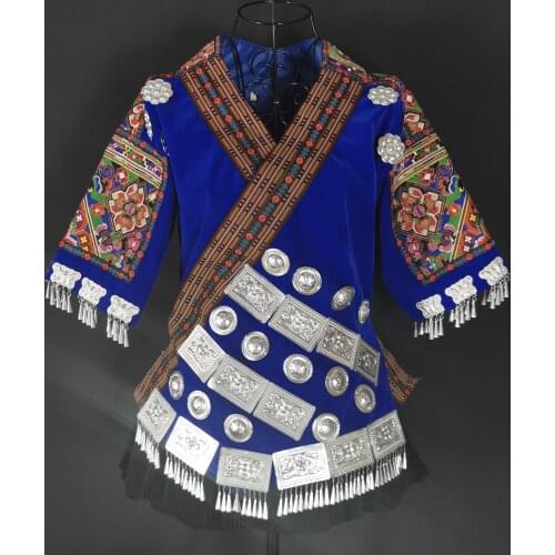 21 Designs Chinese Minority Group Miao Jacket Ethnic Fashion Hand Embroidery Applique Top Coat Stage Performance Classical Dance